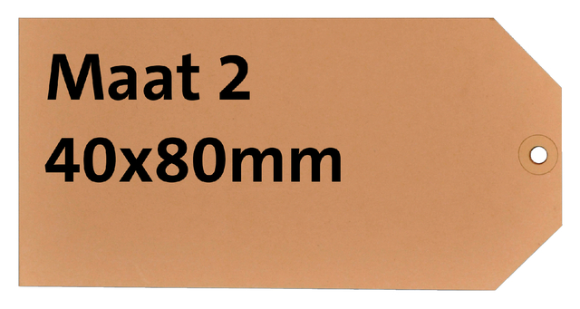 Label karton nr2 200gr 40x80mm chamois 1000stuks