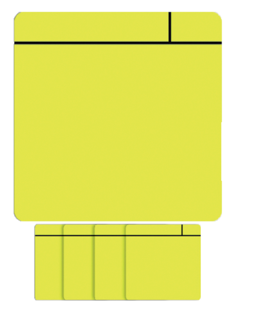 Magneet scrum 75x75mm geel