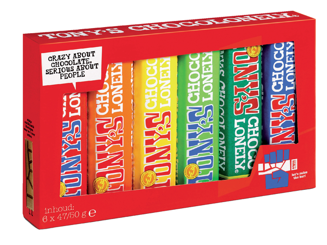 Chocolade Tony’s Chocolonely Proeverijtje  6 repen à 47/50gr