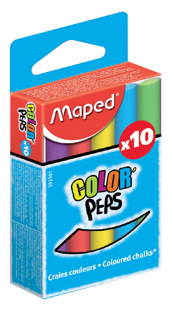 Schoolbordkrijt Maped Color’Peps set á 10 stuks assorti