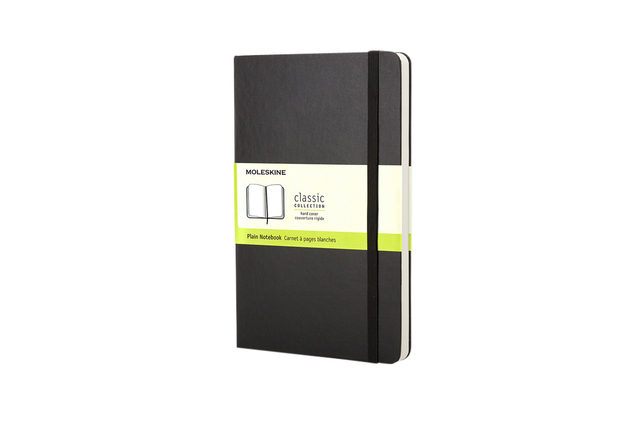 Notitieboek Moleskine pocket 90x140mm blanco hard cover zwart