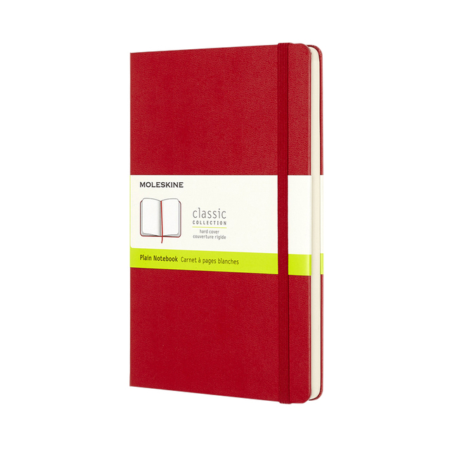 Notitieboek Moleskine large 130x210mm blanco hard cover rood