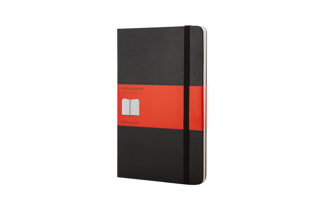 Adresboek Moleskine large 130x210mm hard cover lijn zwart