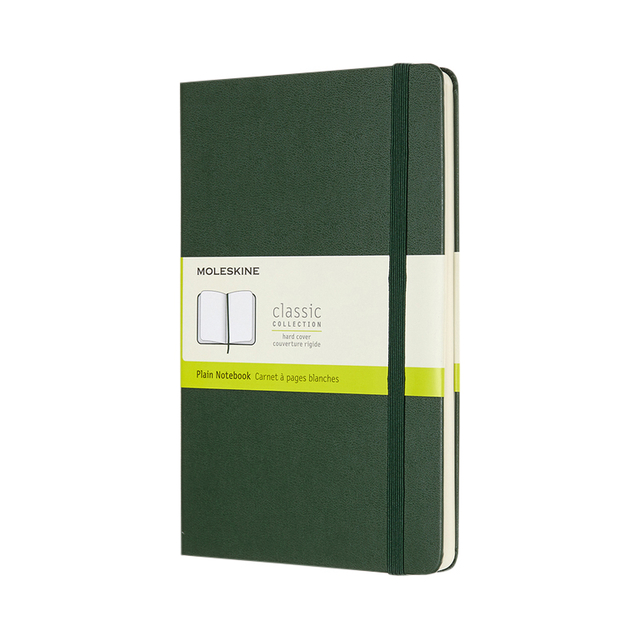 Notitieboek Moleskine large 130x210mm blanco hard cover myrtle green