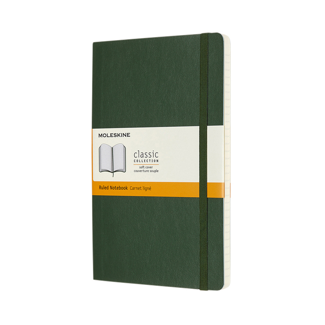 Notitieboek Moleskine large 130x210mm lijn soft cover myrtle green