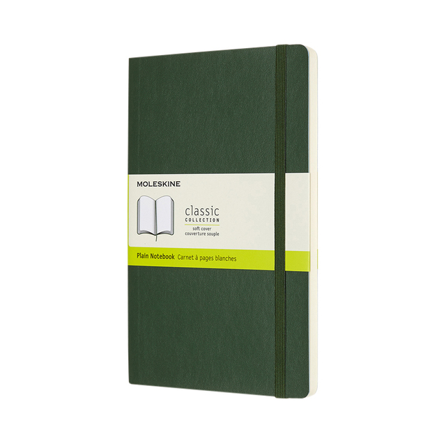 Notitieboek Moleskine large 130x210mm blanco soft cover myrtle green