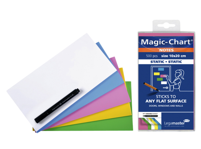 Magic-chart notes Legamaster 10x20cm assorti