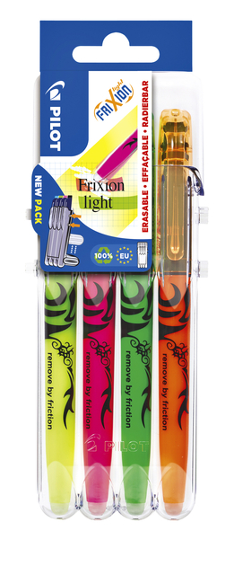 Markeerstift Pilot friXion assorti Set2Go à 4 stuks