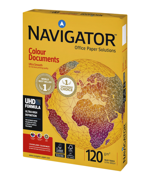 Kopieerpapier Navigator Colour Documents A4 120gr wit 250 vel