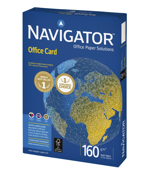 Kopieerpapier Navigator Office Card A4 160gr wit 250 vel