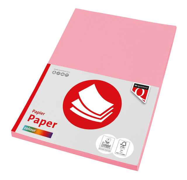 Kopieerpapier Quantore Colour A4 80gr lichtroze 100vel