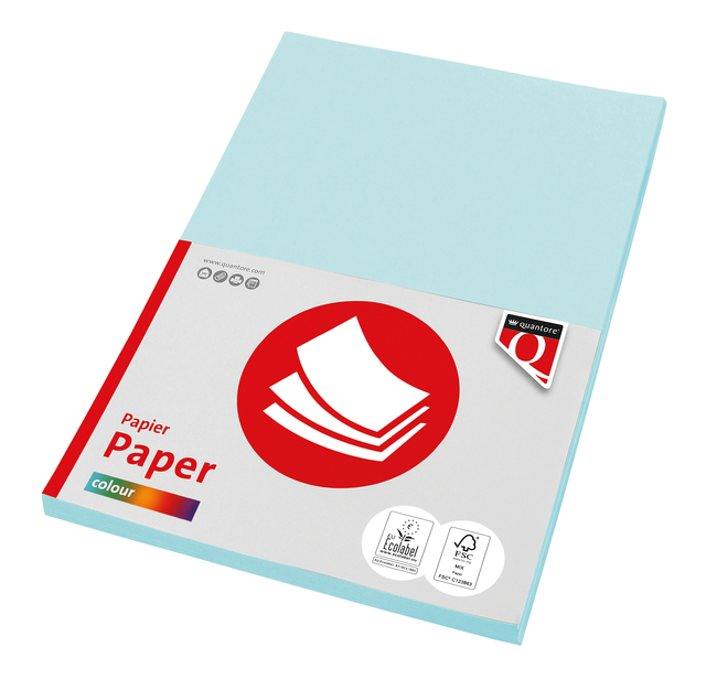 Kopieerpapier Quantore Colour A4 80gr lichtblauw 100 vel