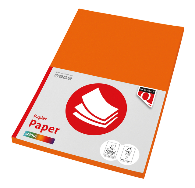 Kopieerpapier Quantore Colour A4 80gr oranje 100vel