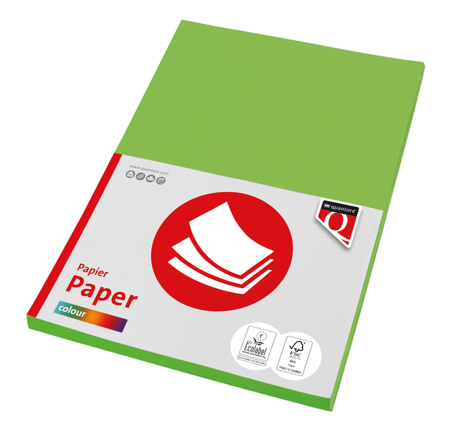 Kopieerpapier Quantore Colour A4 80gr helgroen 100vel