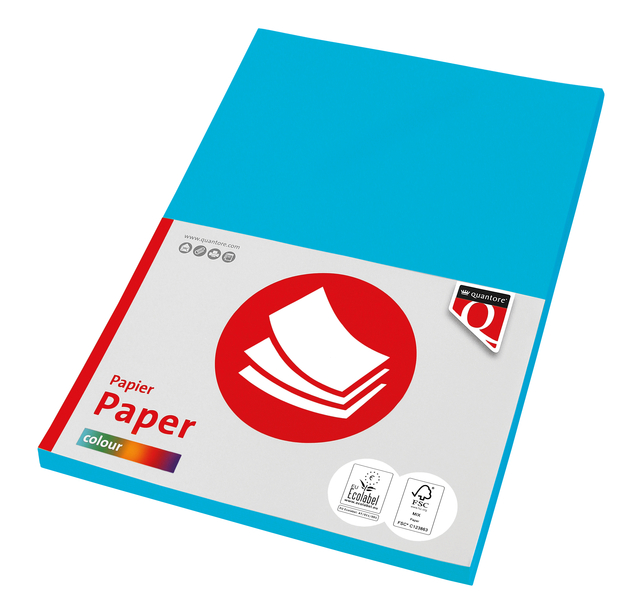 Kopieerpapier Quantore Colour A4 80gr azuurblauw 100vel