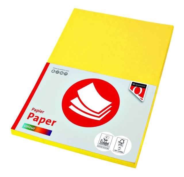 Kopieerpapier Quantore Colour A4 160gr geel 50vel