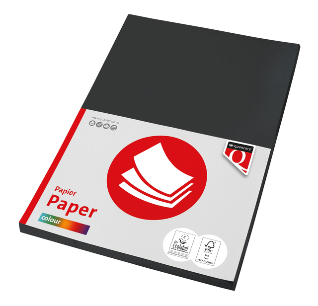 Kopieerpapier Quantore Colour A4 160gr zwart 50vel