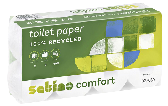 Toiletpapier Satino Comfort MT1 2-laags 400vel wit 027060