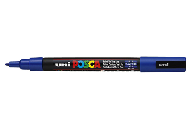 Verfstift Posca PC3M fijn donkerblauw