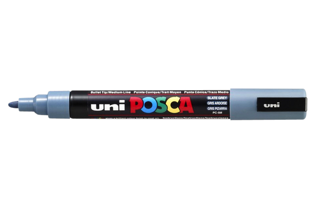 Verfstift Posca PC5M medium leisteengrijs