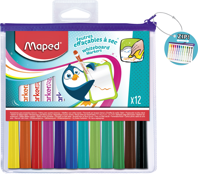 Viltstift Maped Marker’Peps whiteboard set á 12 kleuren