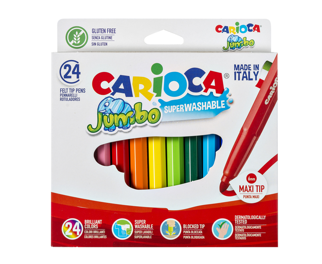 Viltstifte Carioca Jumbo maxi assorti set à 24 stuks