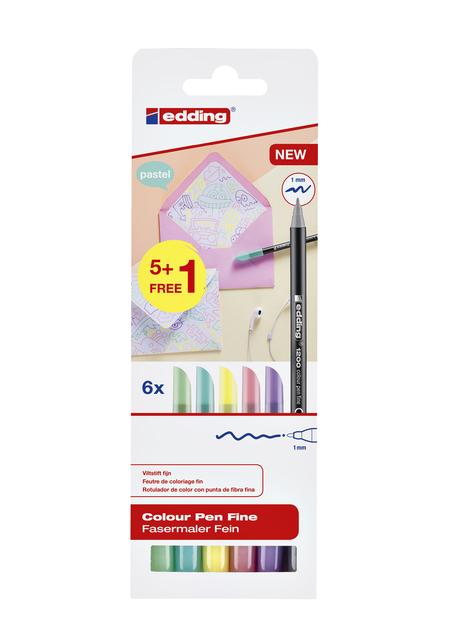 Fineliner edding 1200 fijn pastel assorti