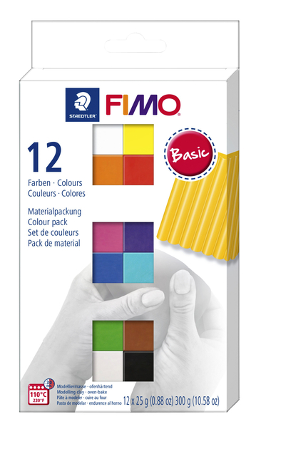 Klei Fimo  soft colour pak à 12 basis kleuren