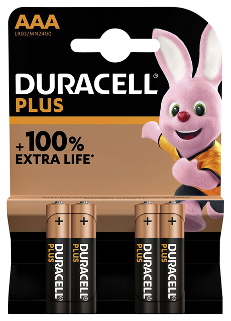 Batterij Duracell Plus 4xAAA