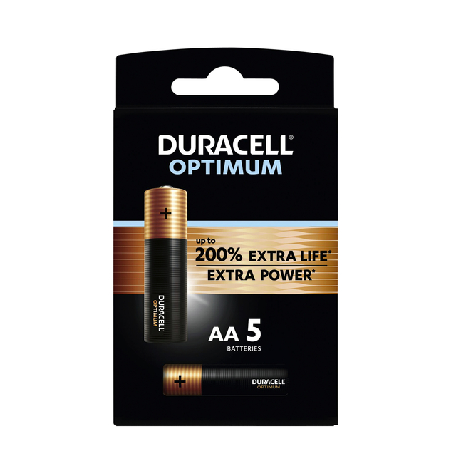 Batterij Duracell Optimum 200% 5xAA