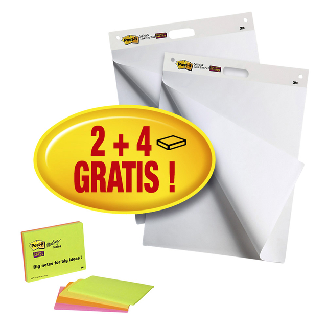 Meeting chart Post-it 559 63.5×76.2cm 2 blokken + 4 blokken Meeting notes gratis