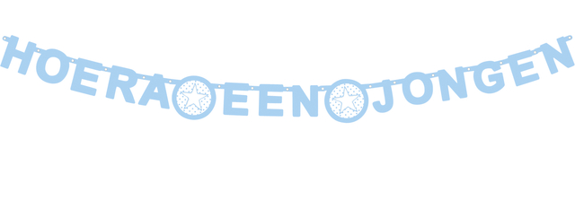 Letterslinger ”Hoera een jongen” blauw