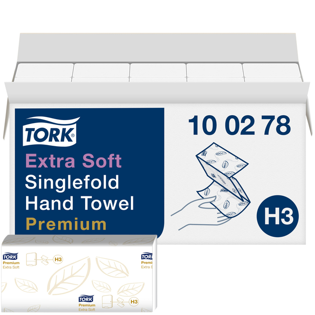 Handdoek Tork H3  Z-gevouwen premium 2-laags wit 100278