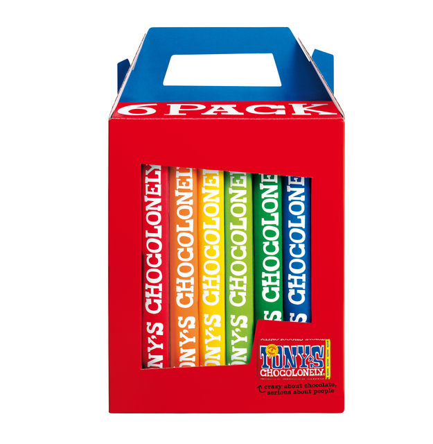 Chocolade Tony’s Chocolonely Rainbowpack Classic 6 repen à 180gr