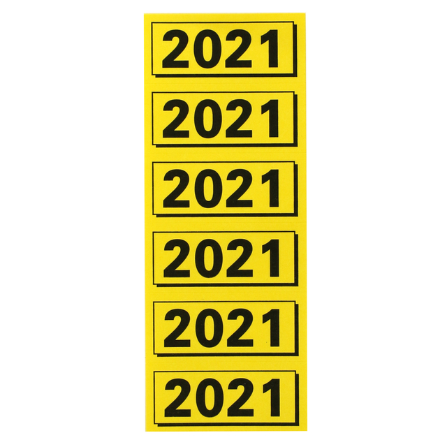 Rugetiket Elba 2021 geel met zwarte opdruk