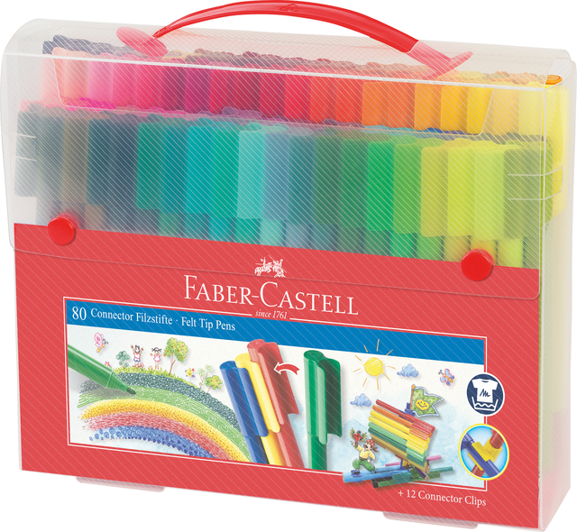 Kleurstiften Faber-Castell Connector assorti cadeauset à 80 stuks