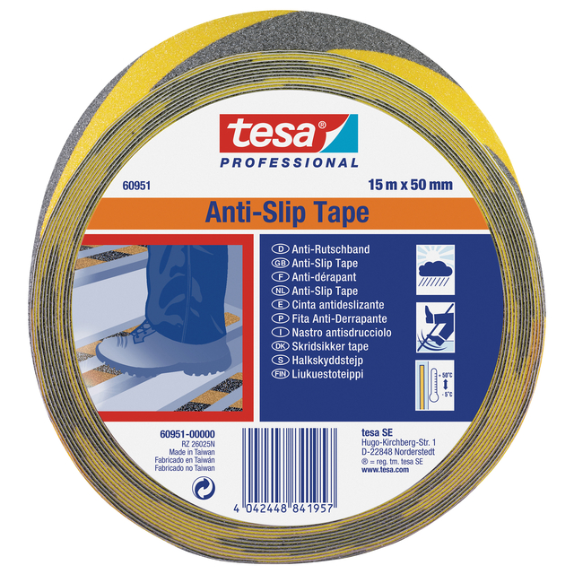 Antisliptape tesa® Professional 60951 50mmx15m zwart/geel