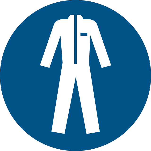 Pictogram bordje Djois Beschermende werkkleding verplicht Ø 200mm  Blauw