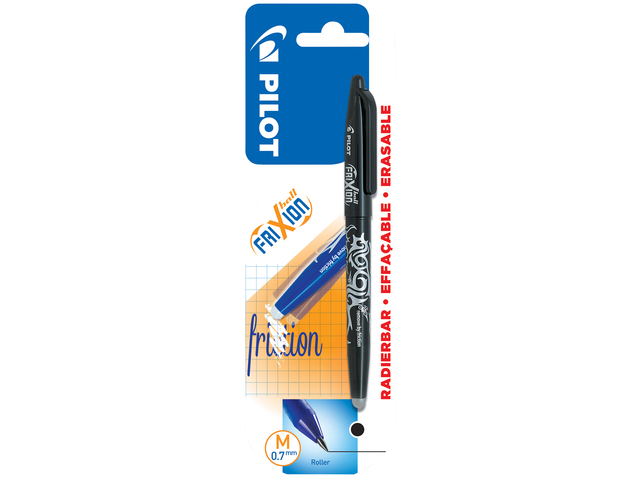 Rollerpen PILOT friXion medium zwart blister à 1 stuk