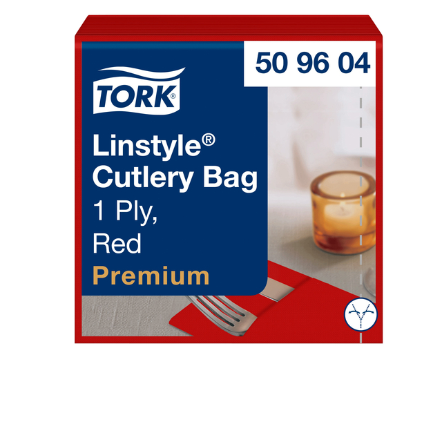 Pochette Tork LinStyle® 1-laags 50 stuks duurzaam rood 509604