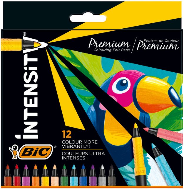 Kleurstift Bic Intensity Premium assorti etui à 12 stuks