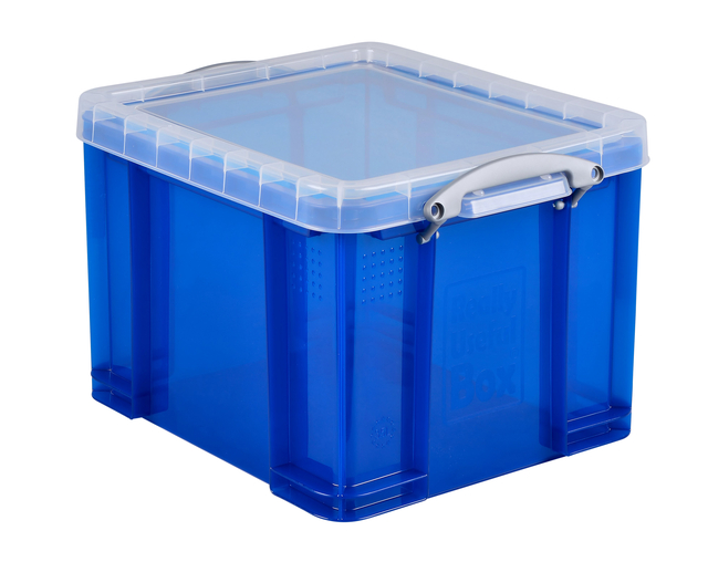 Opbergbox Really Useful 35 liter 480x390x310mm transparant blauw