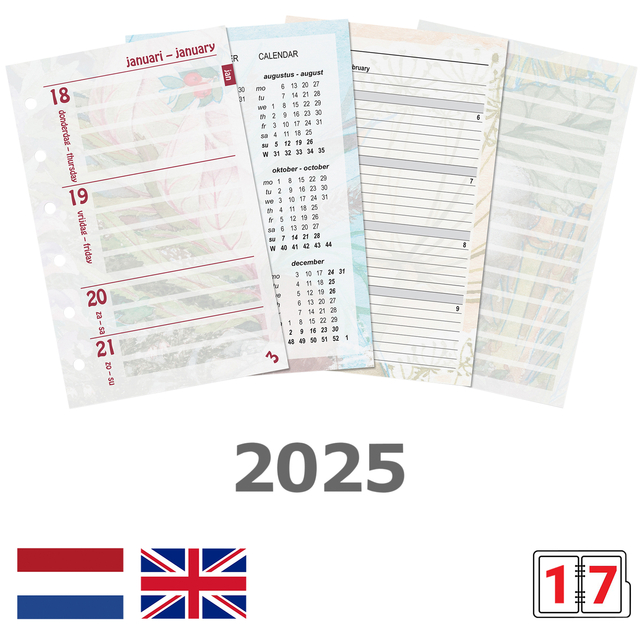 Agendavulling 2025 Kalpa Pocket bloemen 7dagen/2pagina’s