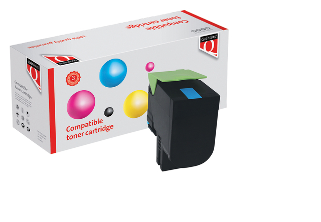 Tonercartridge Quantore alternatief tbv Lexmark 80C2SC0 blauw