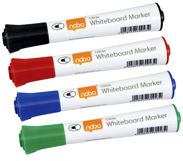 Whiteboardmarker Nobo Glide rond assorti 2mm 10st