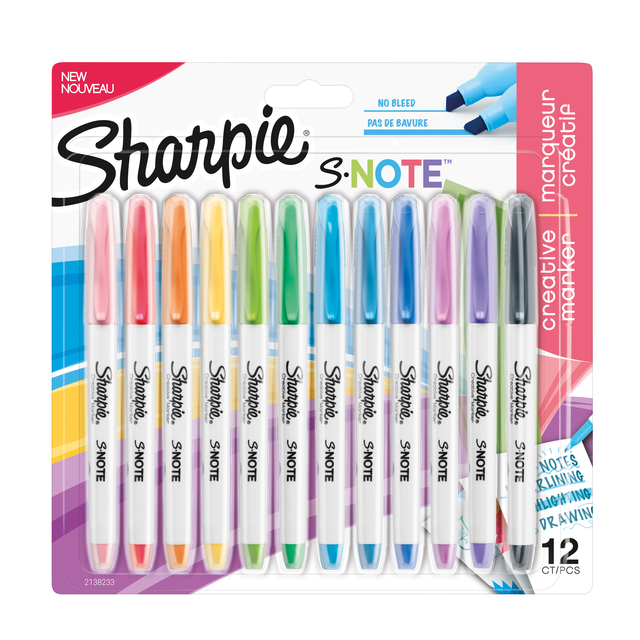 Markeerstift Sharpie S-note assorti blister à 12 stuks