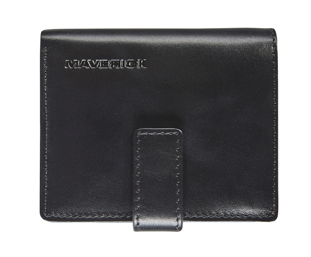 Kaarthouder Maverick All Black compact RFID leer zwart