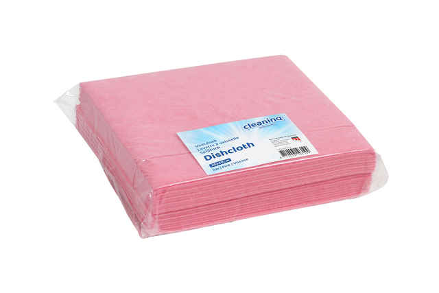 Werkdoek Cleaninq viscose 38x40cm roze 10 stuks