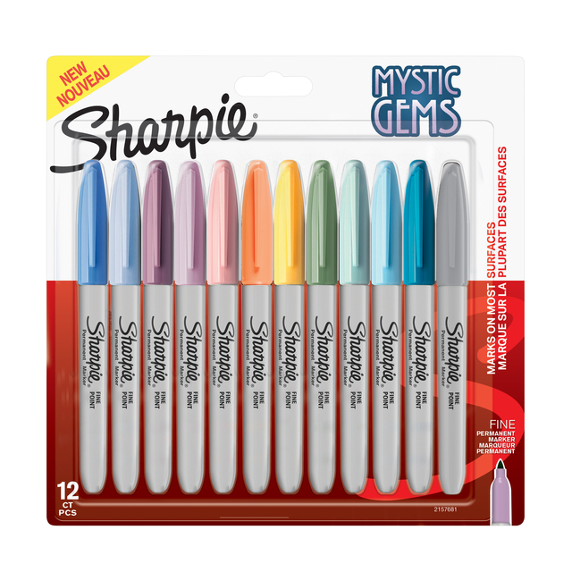 Viltstift Sharpie rond Mystic Gems assorti blister à 12 stuks