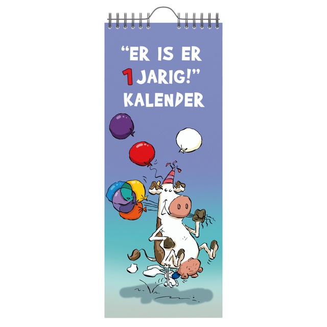 Verjaardagskalender Lannoo Ritstier 130×325 blauw